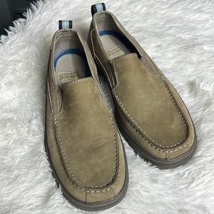 Sebago Docksides Cato Largo Sand Taupe Suede Slip Ons Shoes 7M